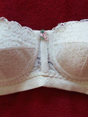 Vintage 1960s Strapless Lace Bra size 34A